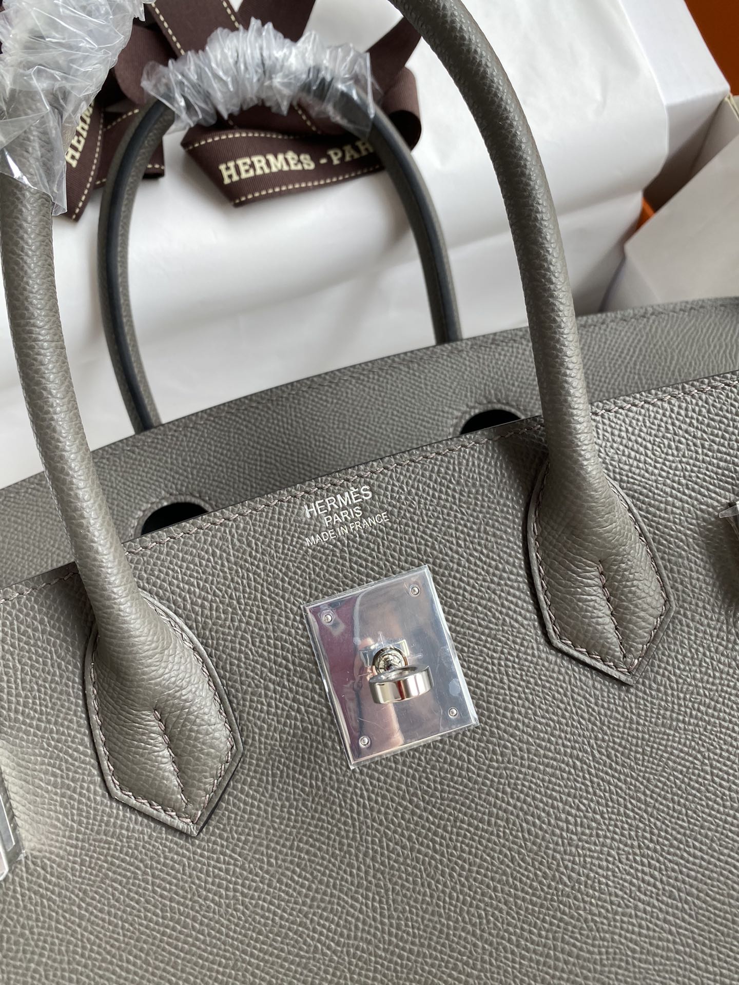 Hermes Birkin 30CM Epsom Leather Handbag Iron Grey